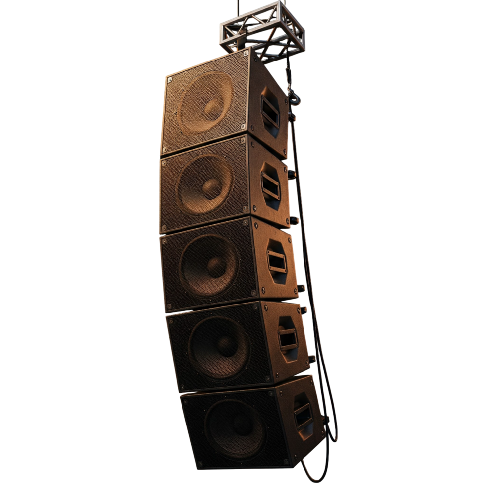 Line array sound system for concert or event. png