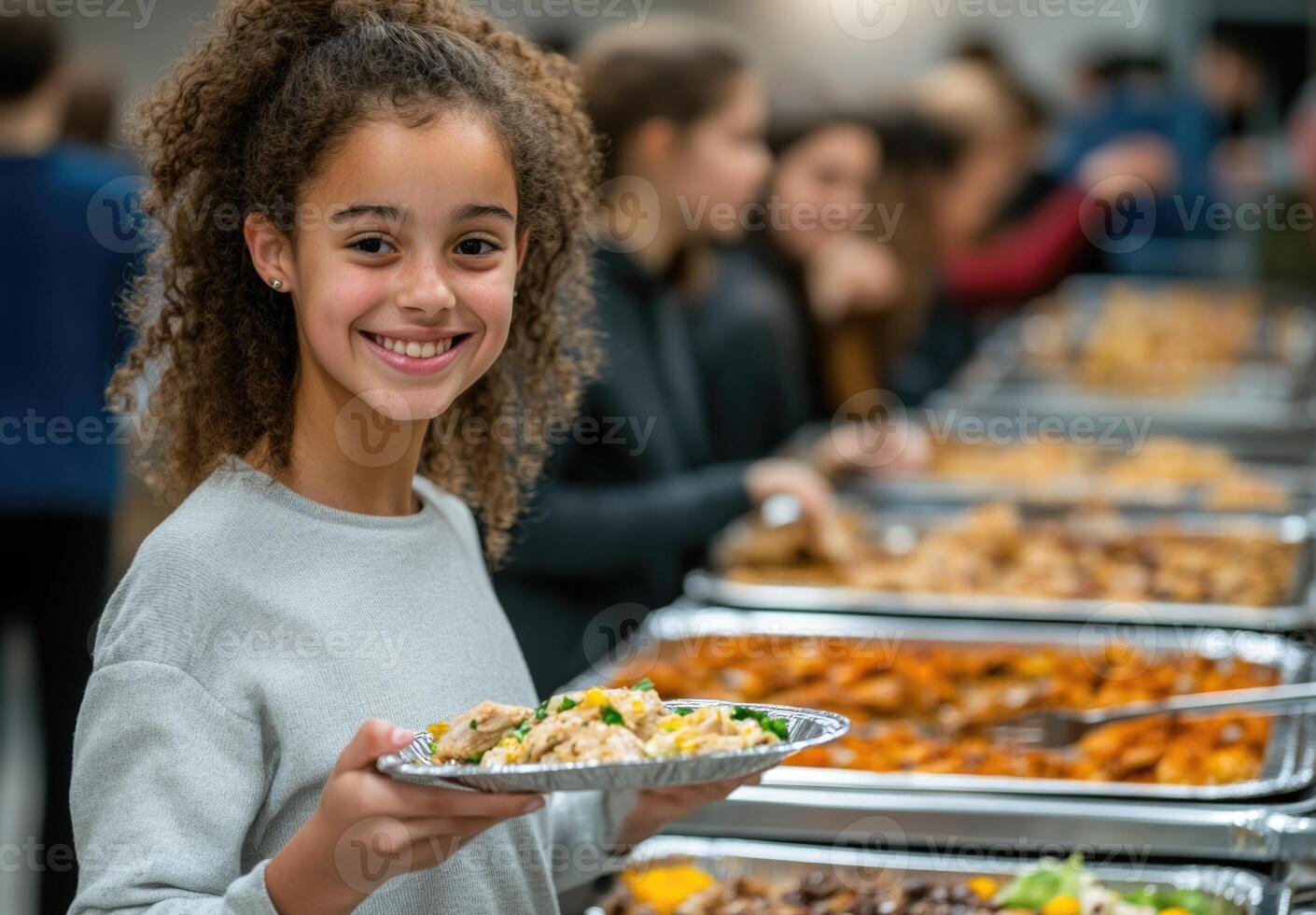 Students gather in the school cafeteria to enjoy a variety of healthy breakfast options during National School Breakfast Week, promoting nutrition and community engagement photo