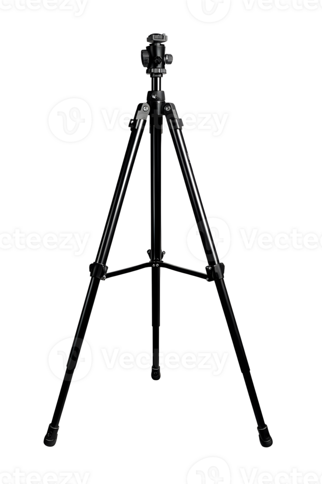 Camera tripod in stark monochrome representing stability and photographic support png