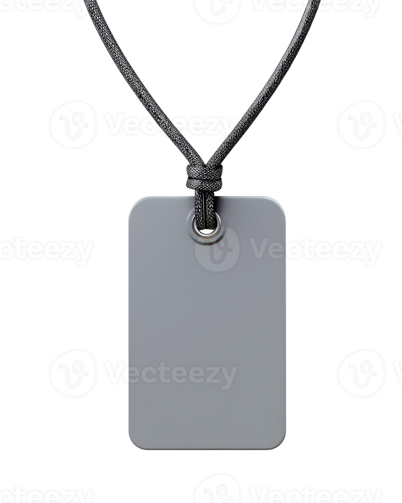Minimalist gray pendant on woven cord necklace, against stark backdrop png