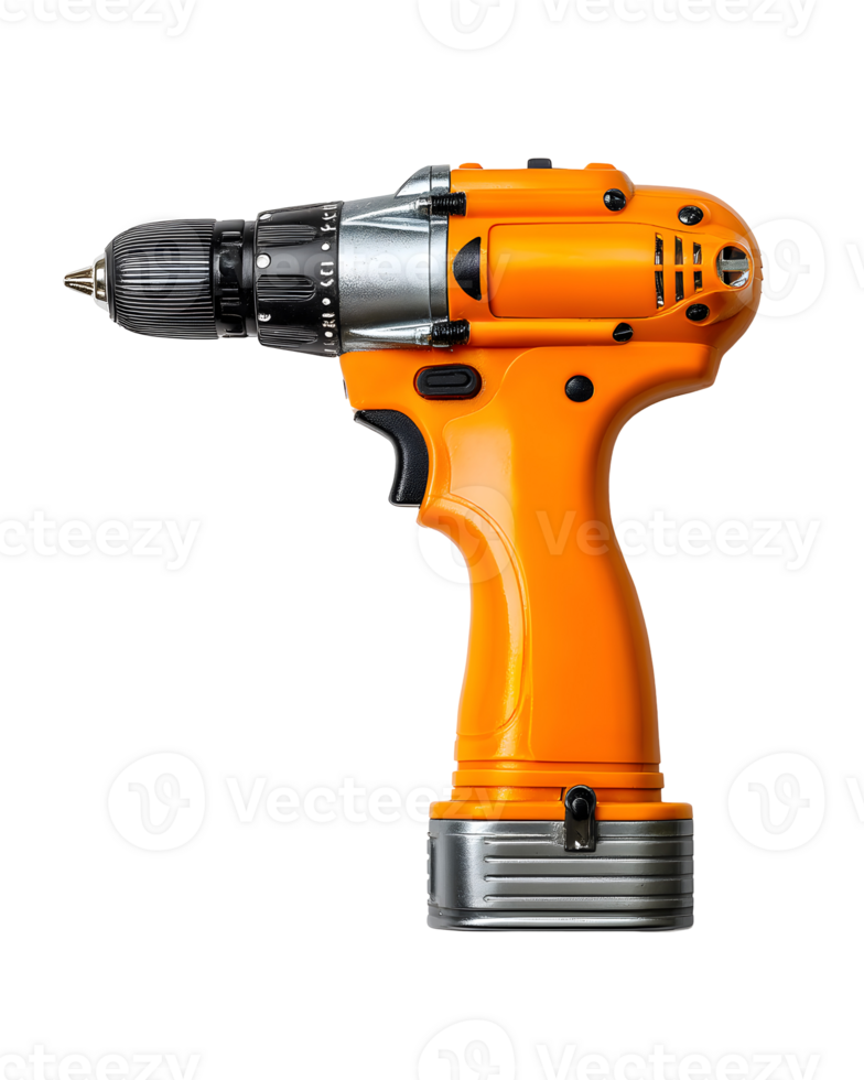 High Resolution Cordless Orange Drill for Professional Use in Construction png
