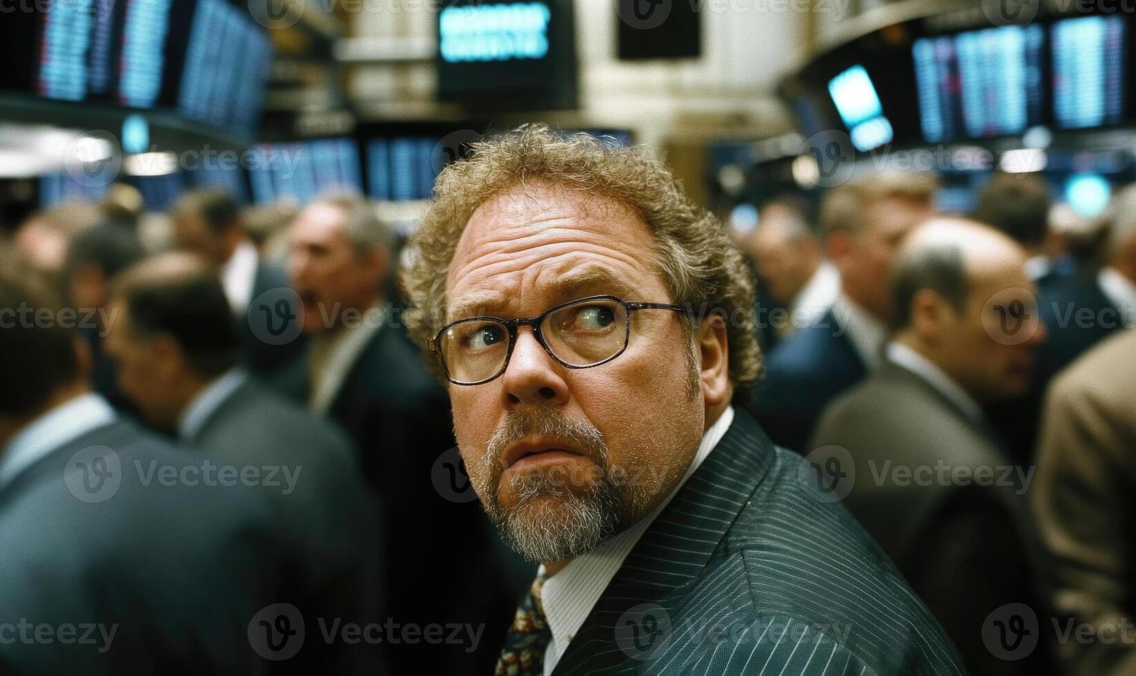 A man in a suit and tie looking up at the camera photo