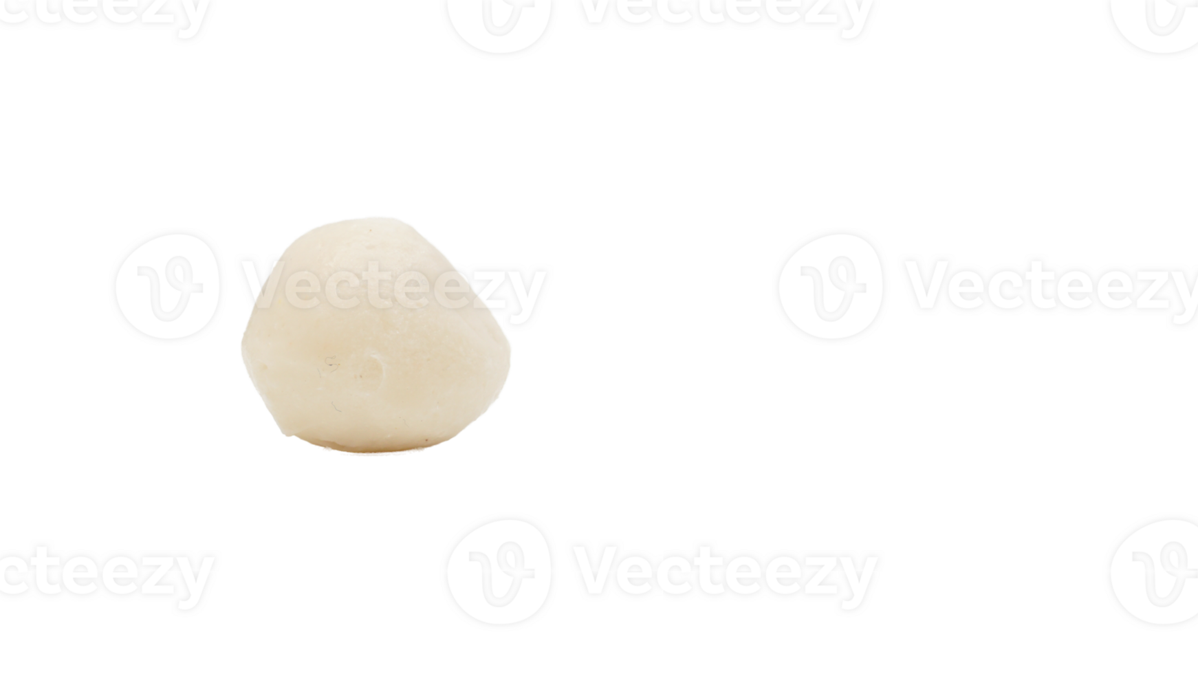Uncooked fish ball made from processed fish paste or surimi on transparent background png