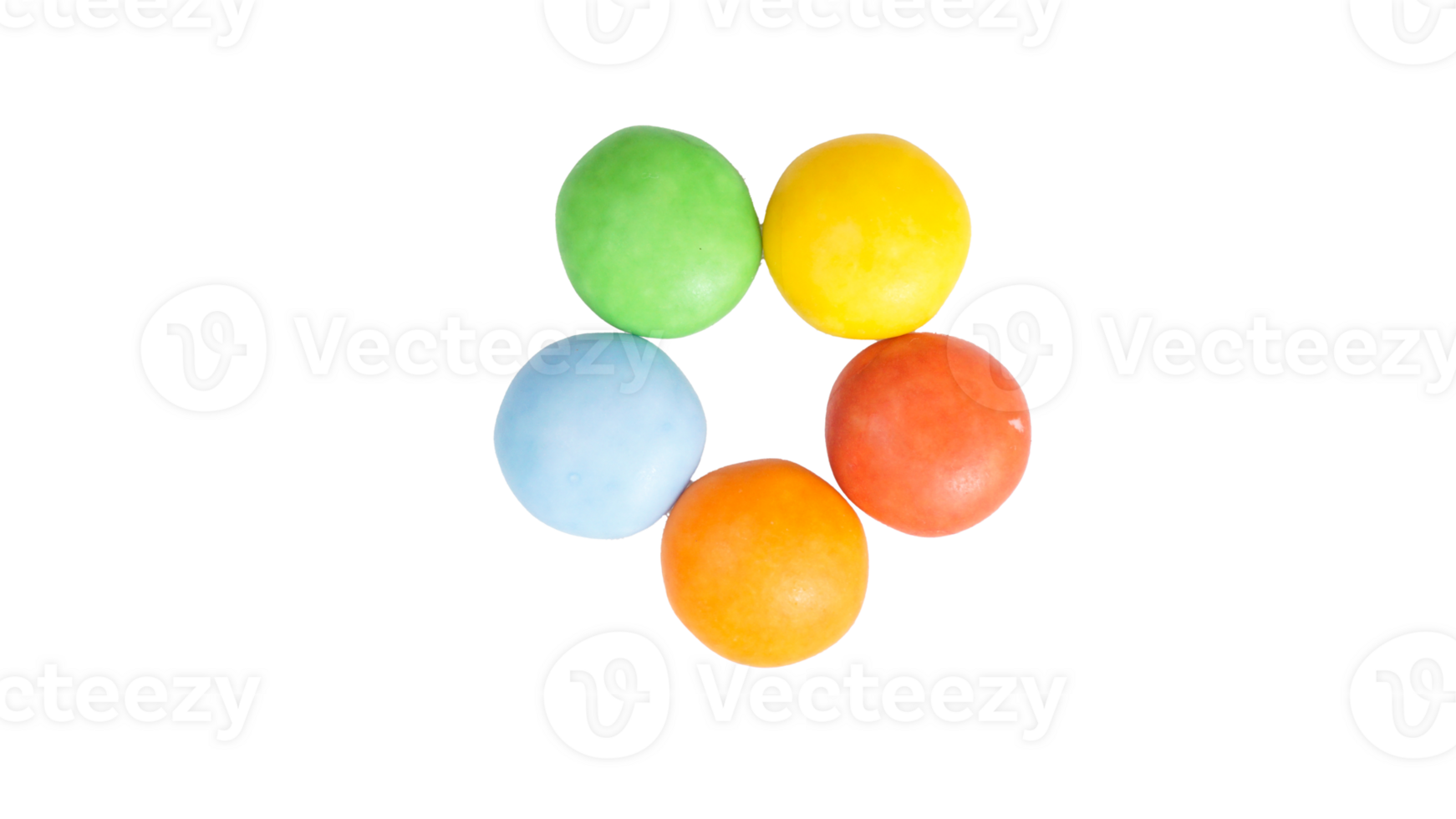 Rich chocolate center candies with a crispy and colorful sugar shell isolated on transparent background png