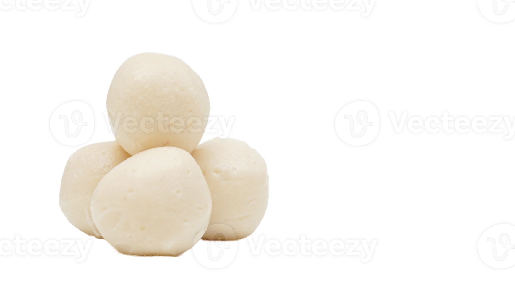 Fish ball made from processed fish paste or surimi isolated on transparent background png