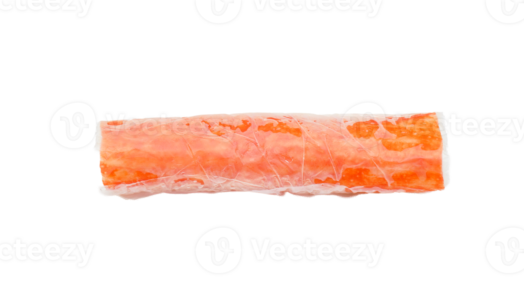 Crab stick made from processed fish meat on transparent background png