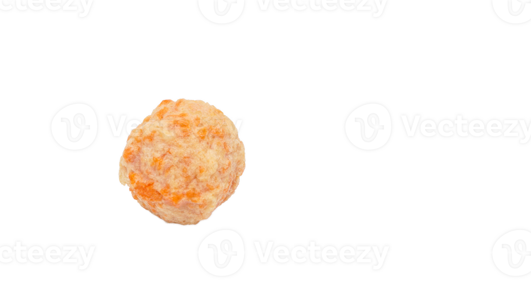 Uncooked salmon ball made from processed premium fish paste or surimi isolated on transparent background png