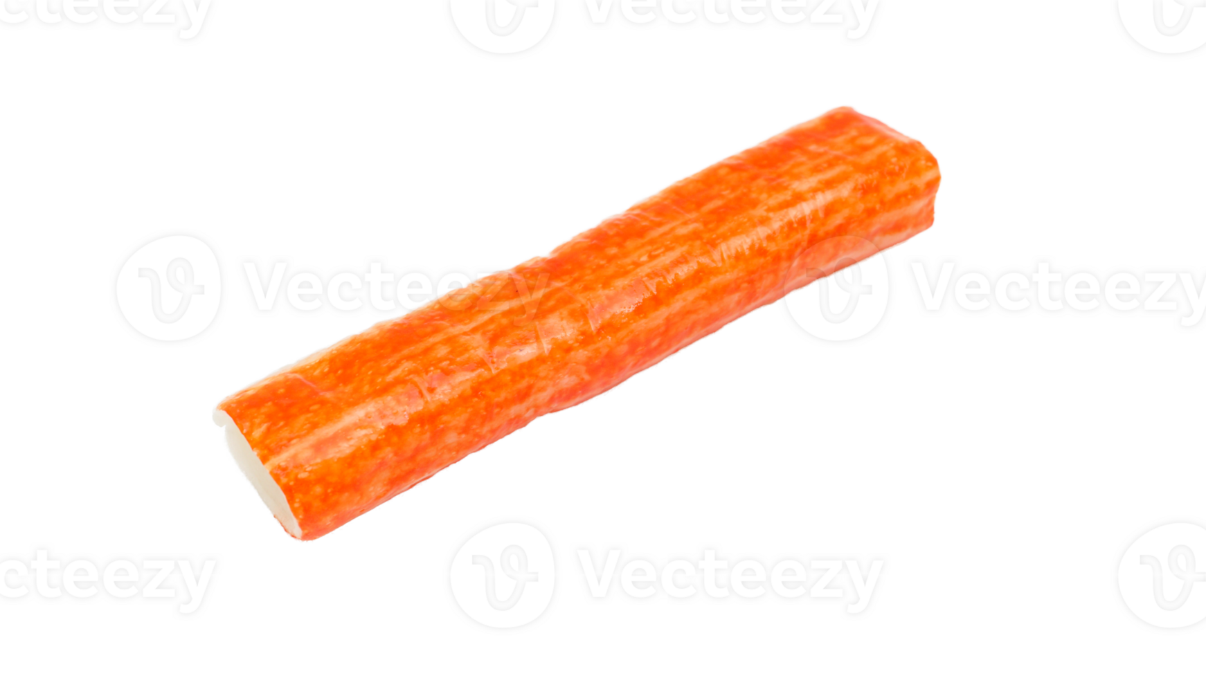 Uncooked crab stick made from processed fish isolated on transparent background png