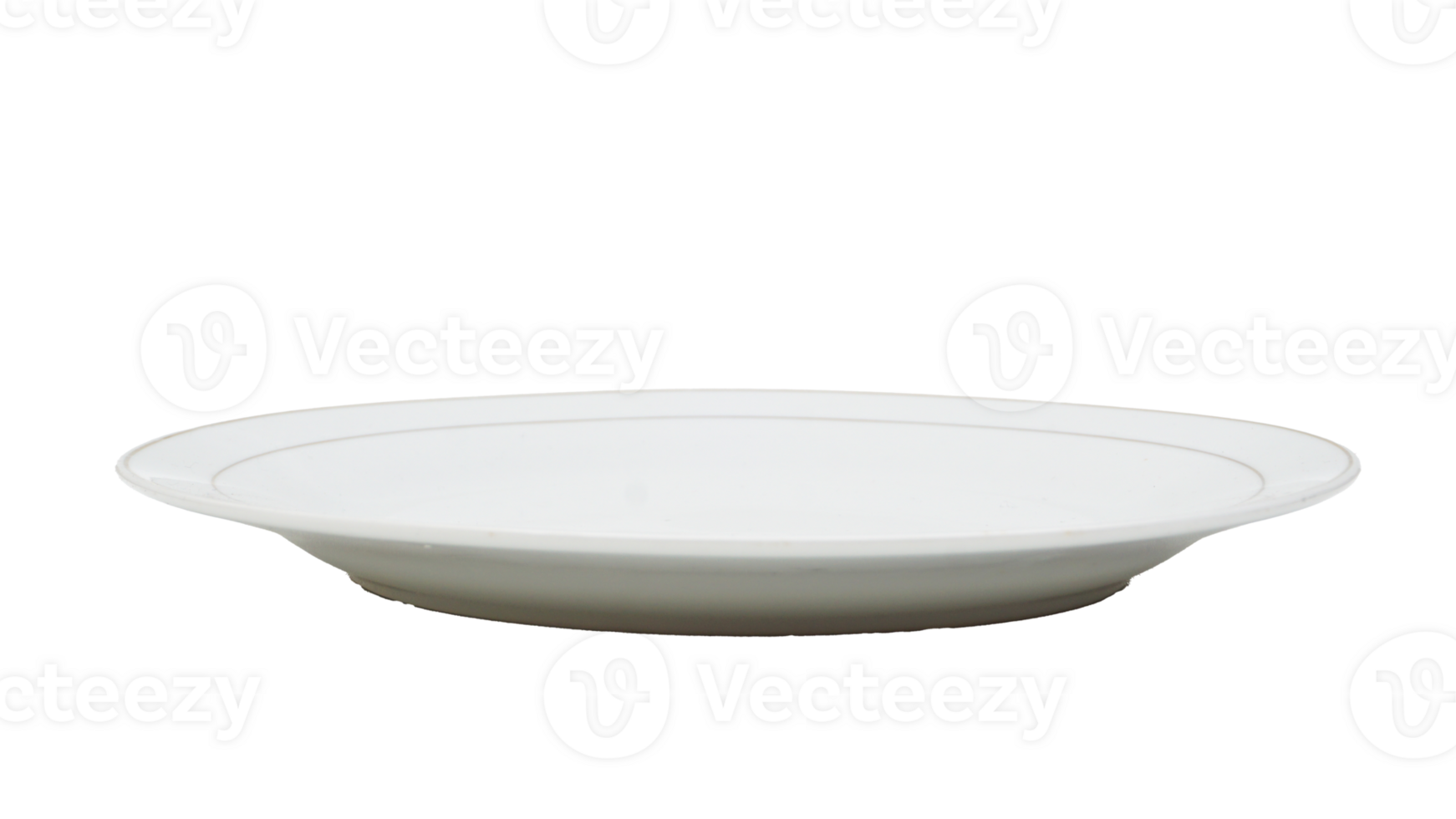 White ceramic plate isolated on transparent background png