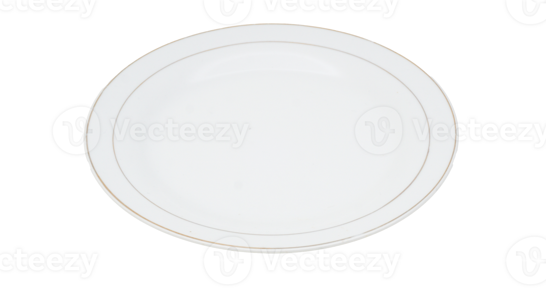 Empty white ceramic plate isolated on transparent background png