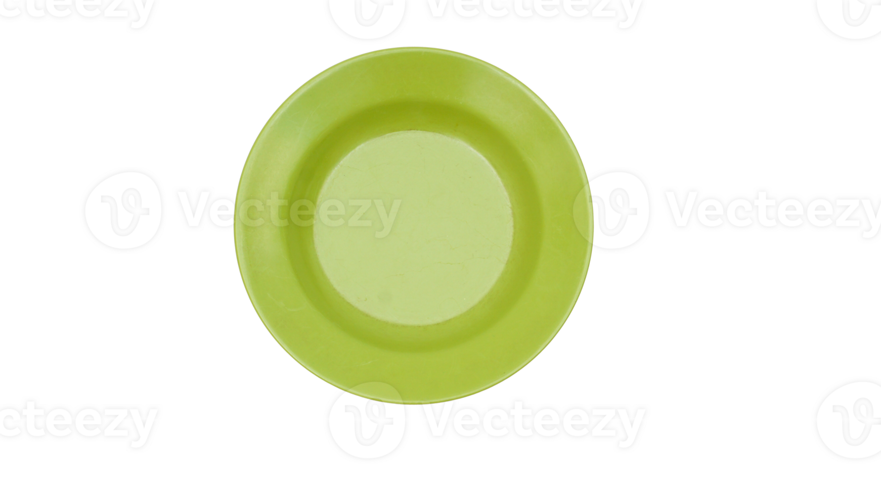 Round dark green melamine plate isolated on transparent background png