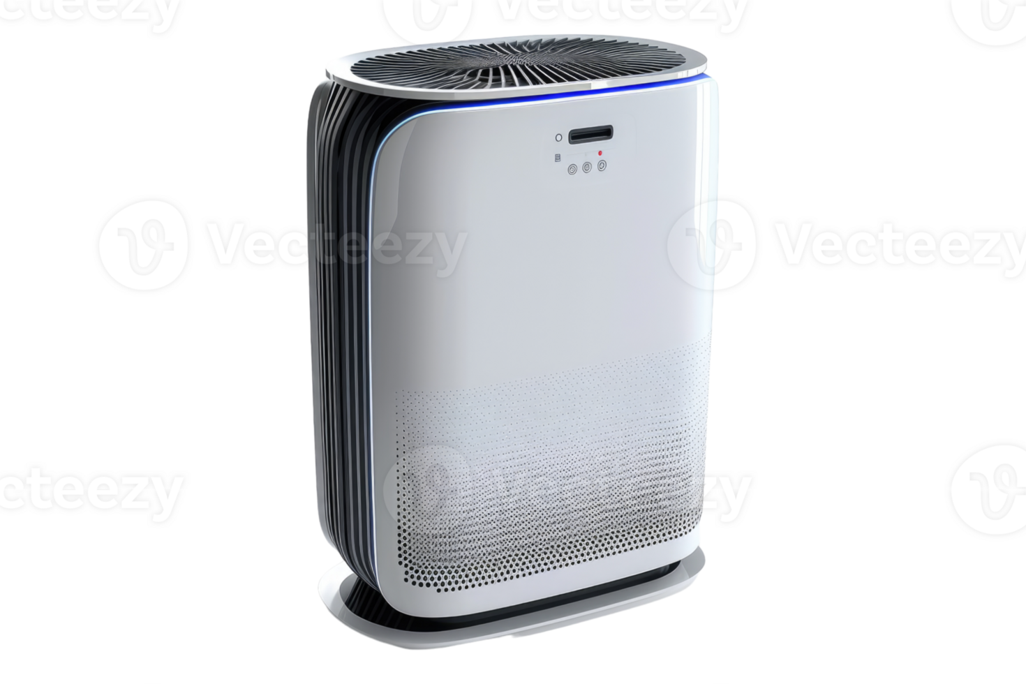 A modern air purifier with a HEPA filter isolated on transparent background png