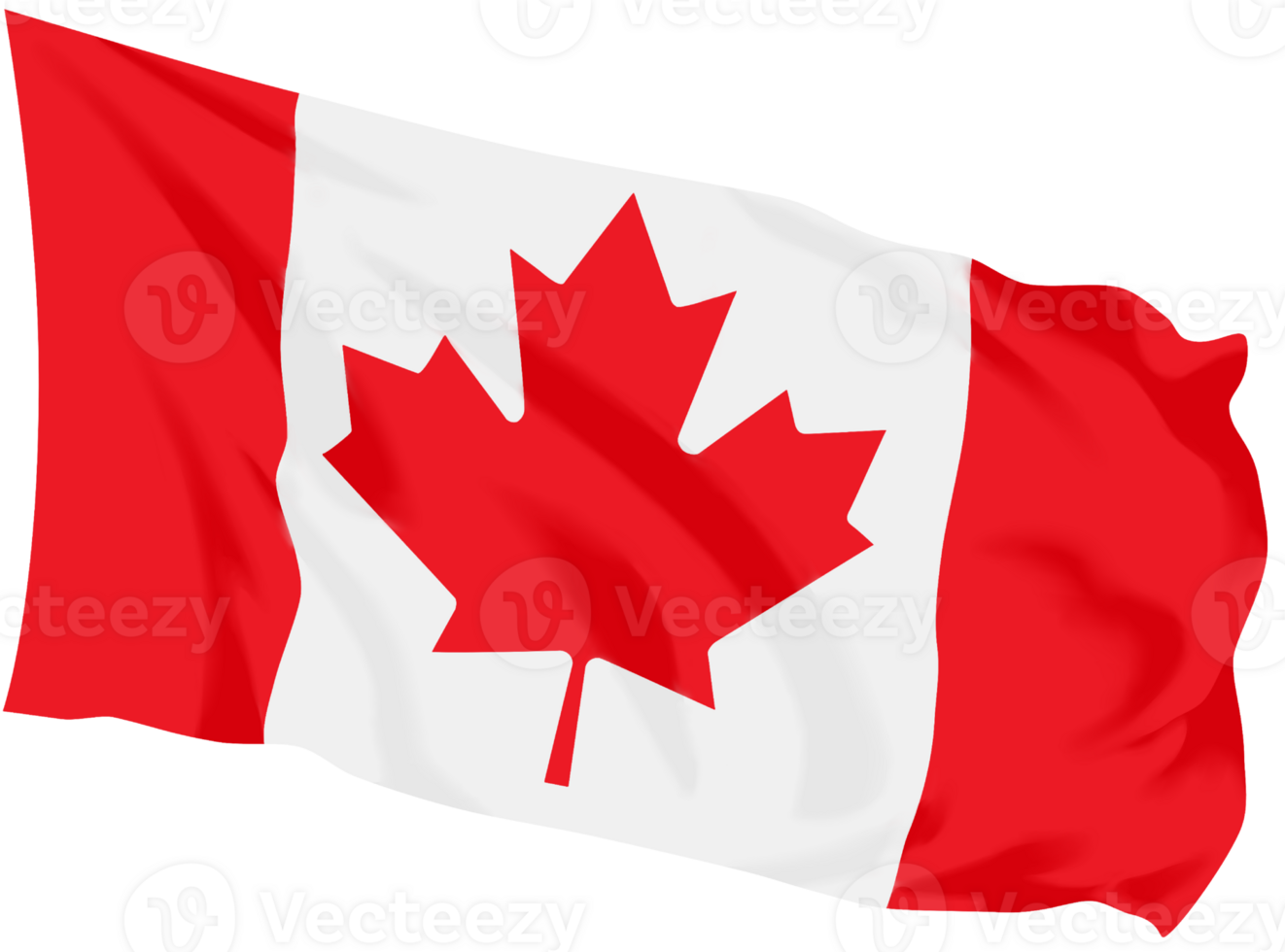 Canada flag, delicately hand painted with flowing brushstrokes and soft, textured fabric detail png