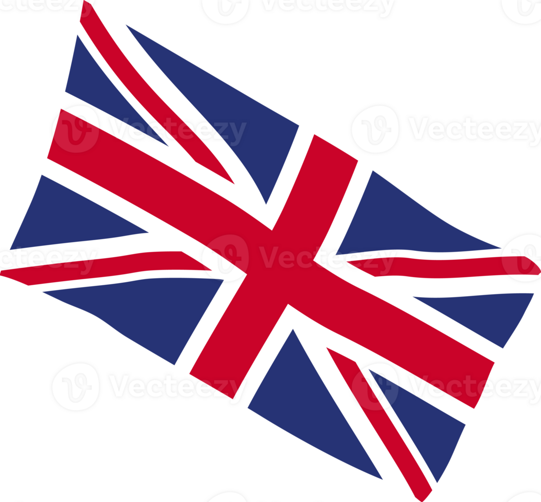 UK flag gracefully fluttering in the wind png