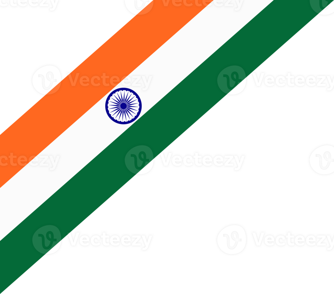 India flag slanted ribbon, transparent , saffron, white, green png