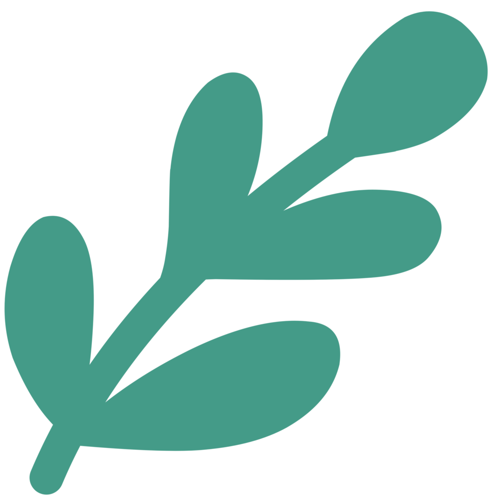 Abstract green Botanical Plant Shape with Modern Flat Style Design png