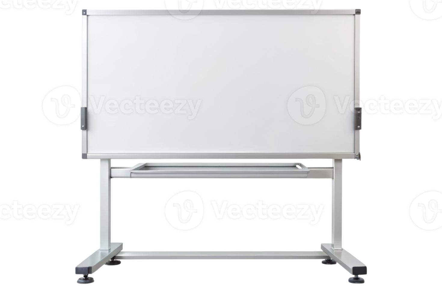 Mobile whiteboard on a rolling stand for presentations isolated on a transparent background png
