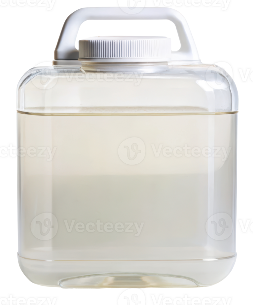 Clear plastic container with a secure screw-on lid isolated on a transparent background png