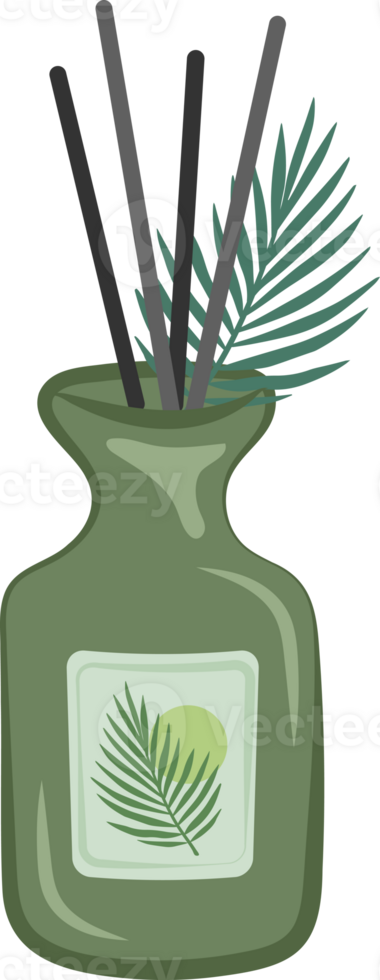 Stylized Aroma Diffuser in Green Vase png