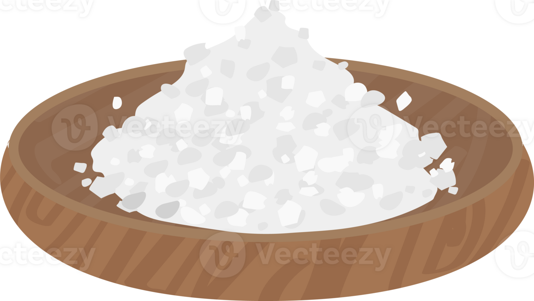 Illustration of Salt in Wooden Bowl png