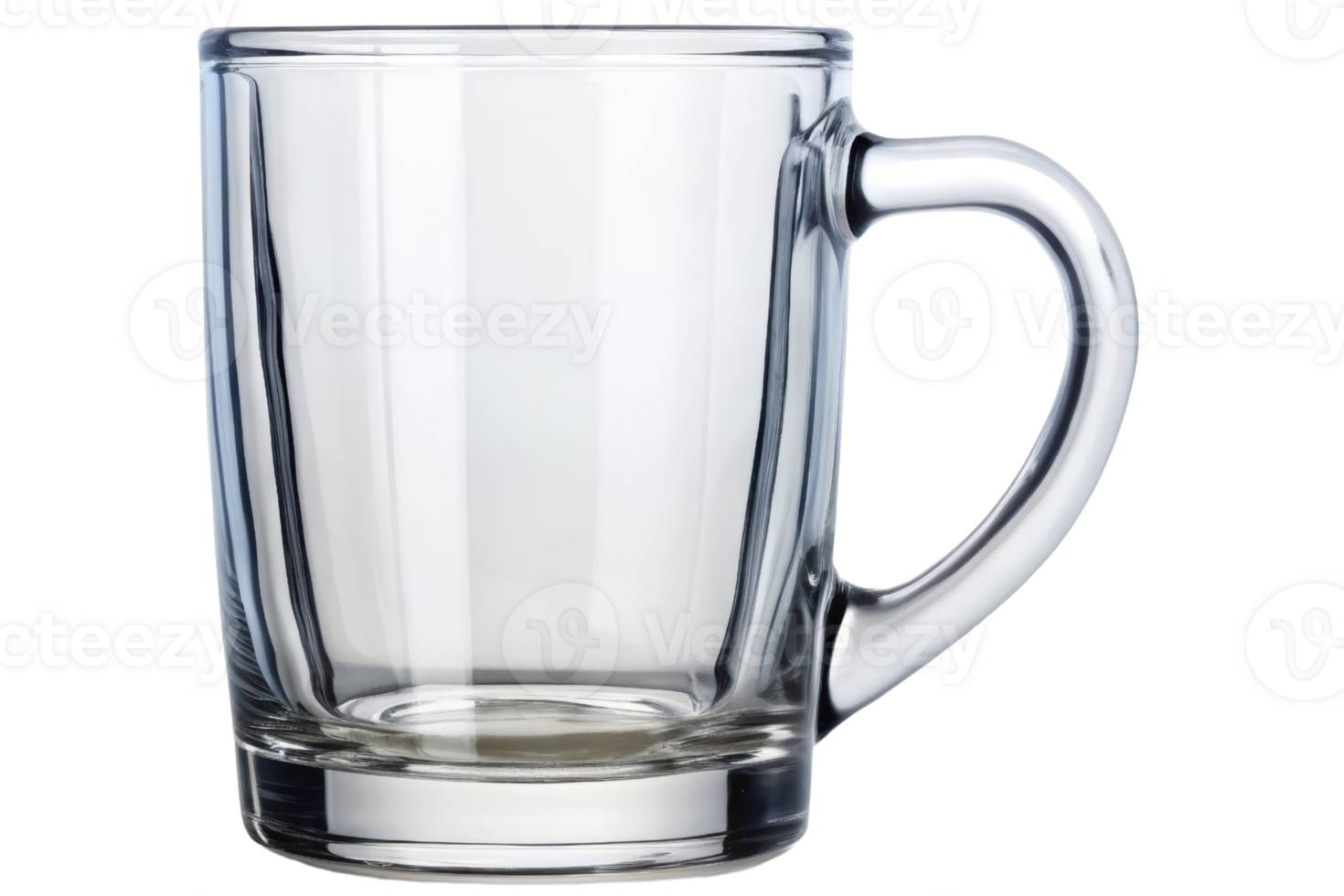 Clear glass mug perfect for enjoying hot beverages isolated on a transparent background png
