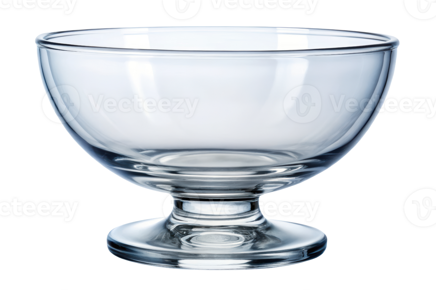 Clear glass bowl perfect for serving desserts or snacks isolated on a transparent background png