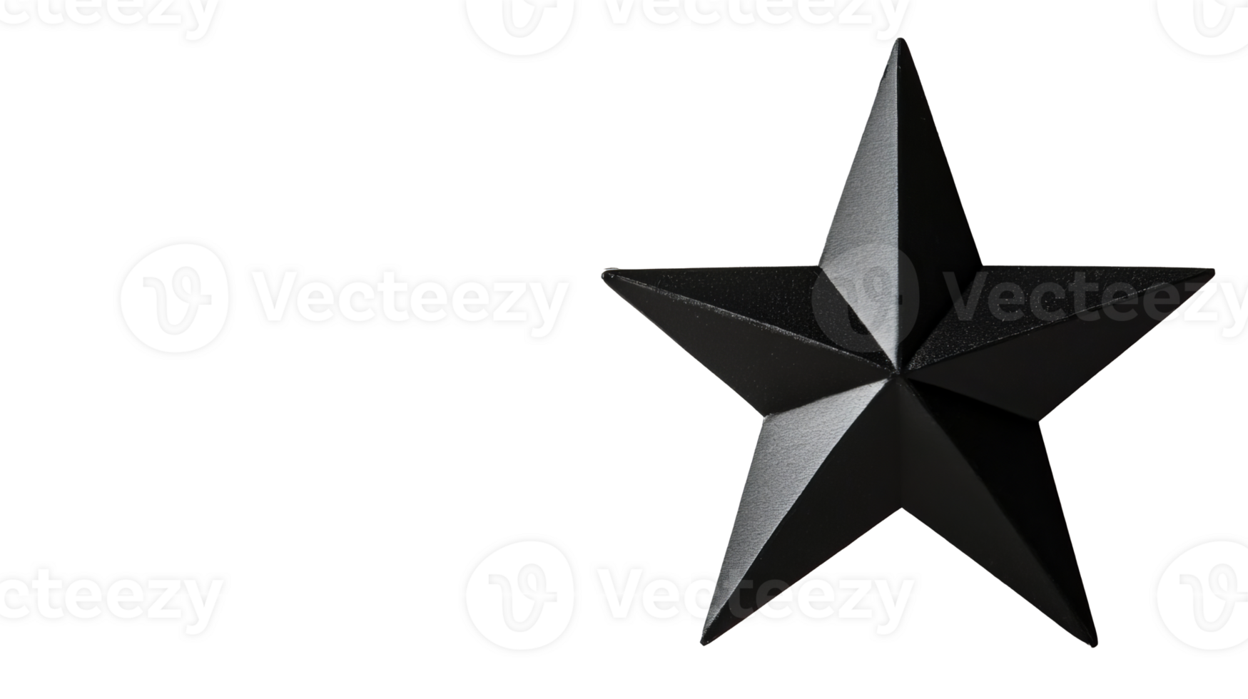 Black star, metal, sharp, light and shadow, decor, detail, object, cut out transparent png