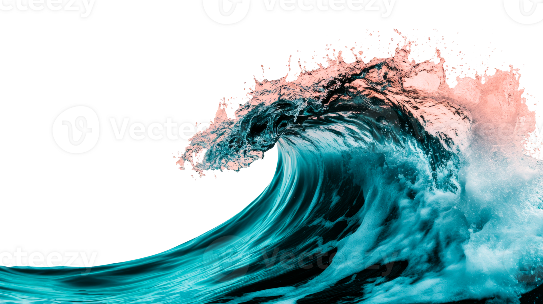 Aqua wave on black backdrop showcases fluid dynamics, cut out transparent png