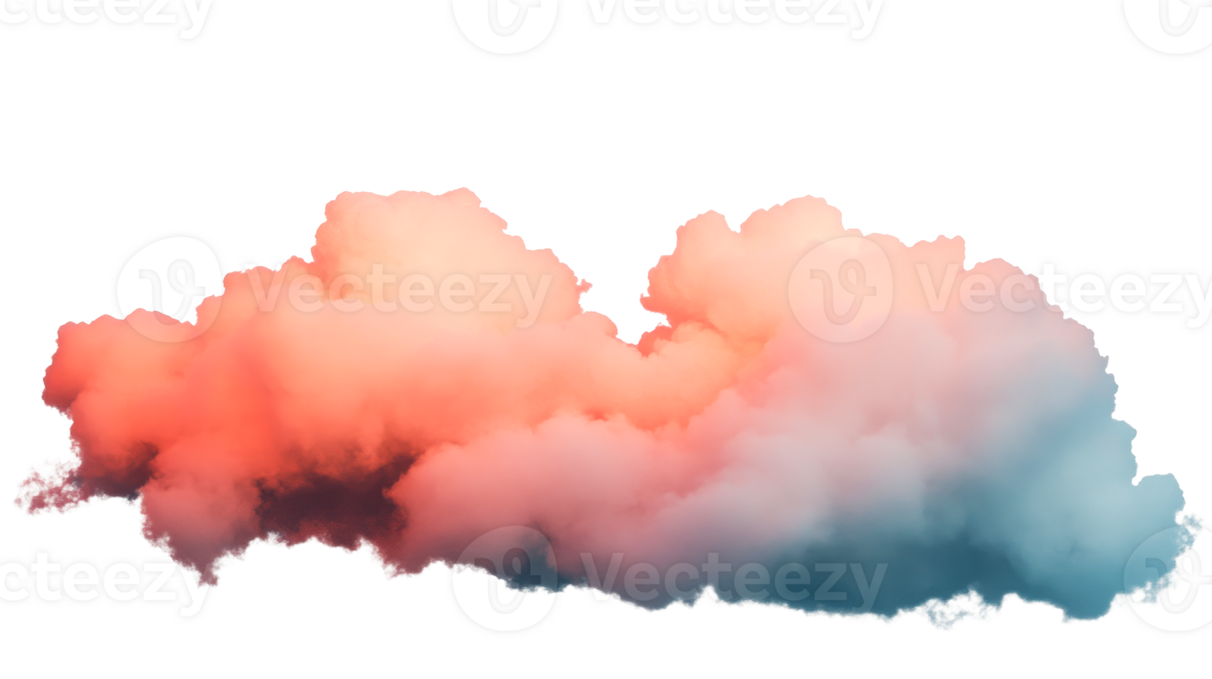 Colorful cloud with gradient, fluffy, isolated, backdrop, wallpaper, cut out transparent png