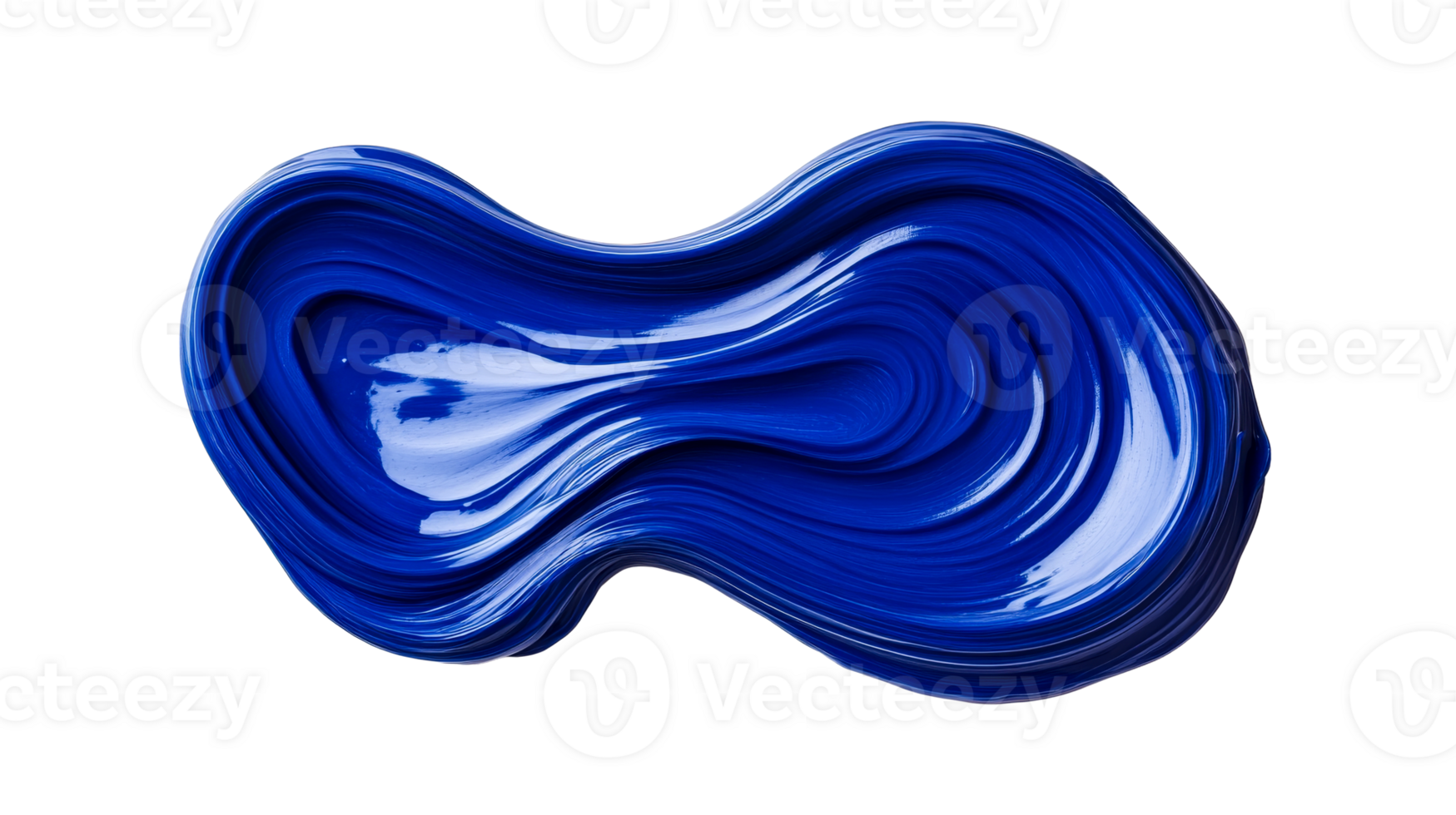 Blue paint stroke with textured details on black background, cut out transparent png