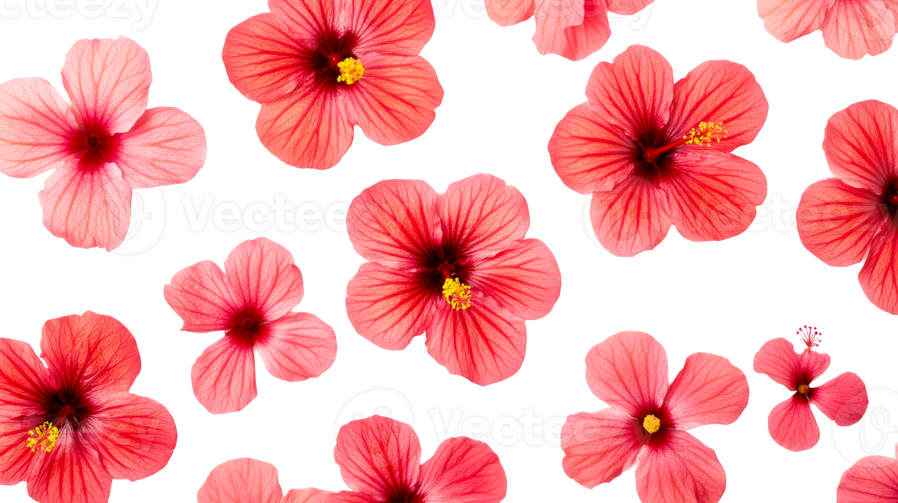 Red flowers on black backdrop, blossom background, cutout transparent png