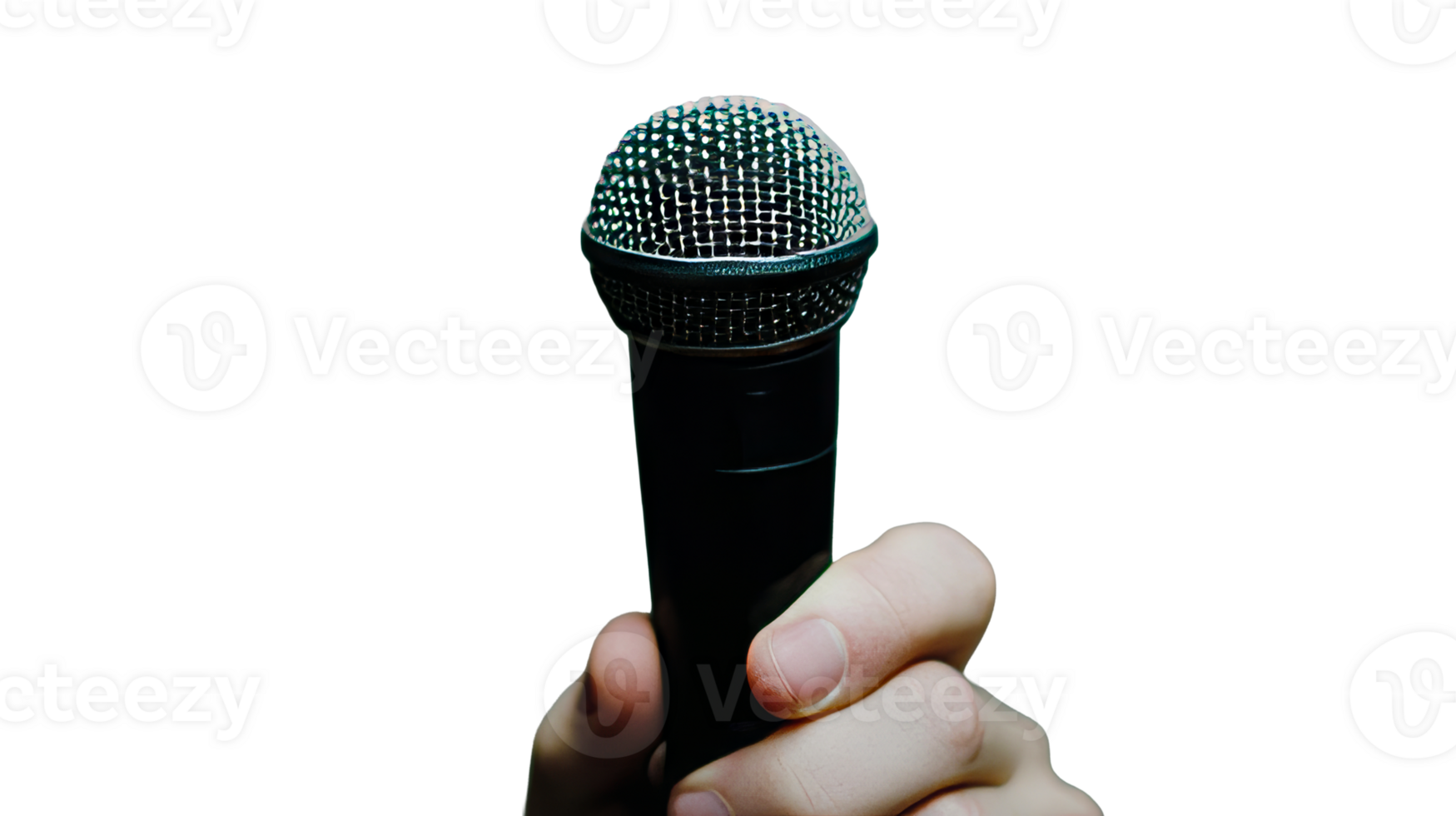Microphone held by hand, performing arts equipment, speech communication, cut out transparent png