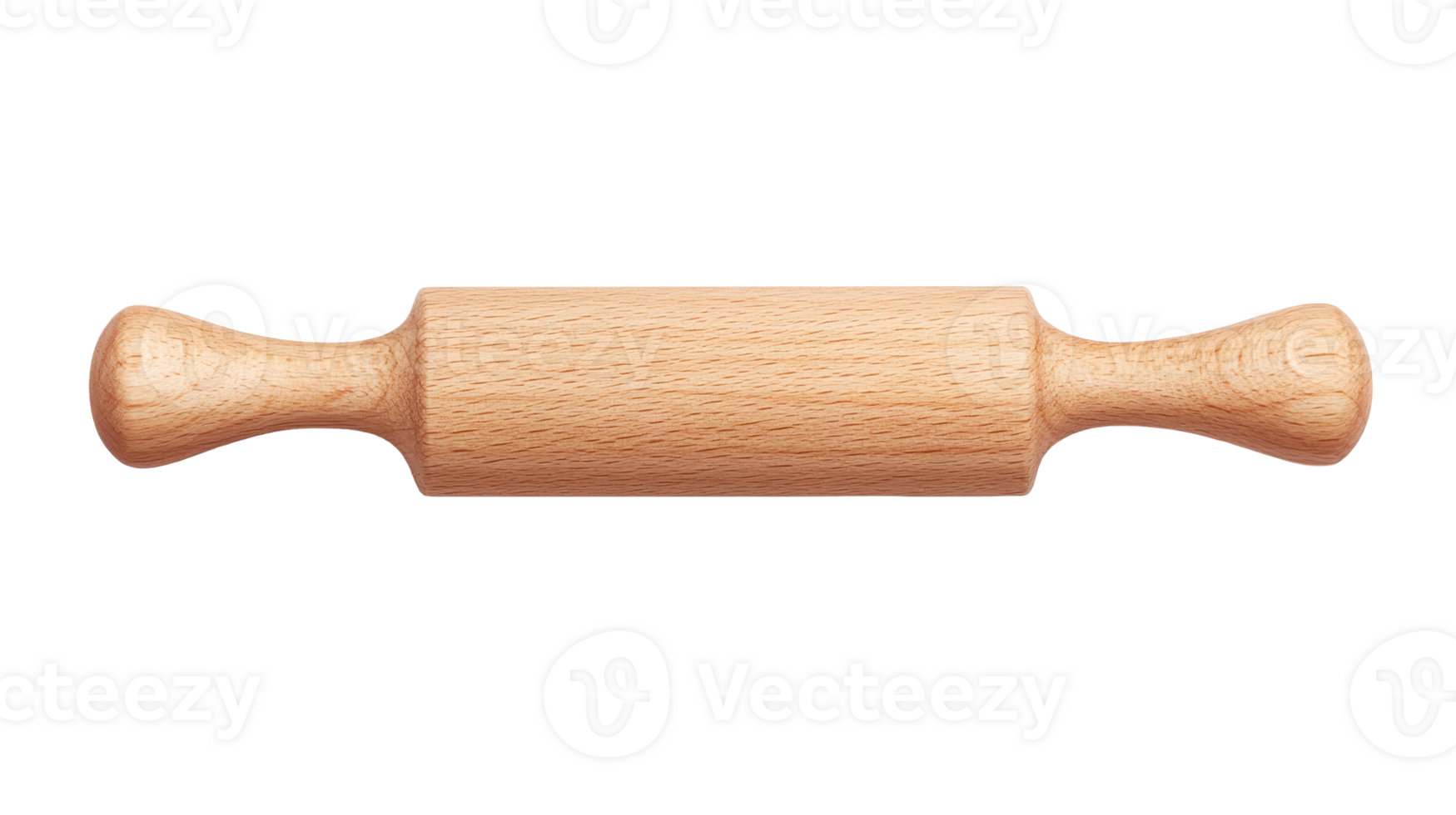Wooden rolling pin for baking on dark background, cut out transparent png