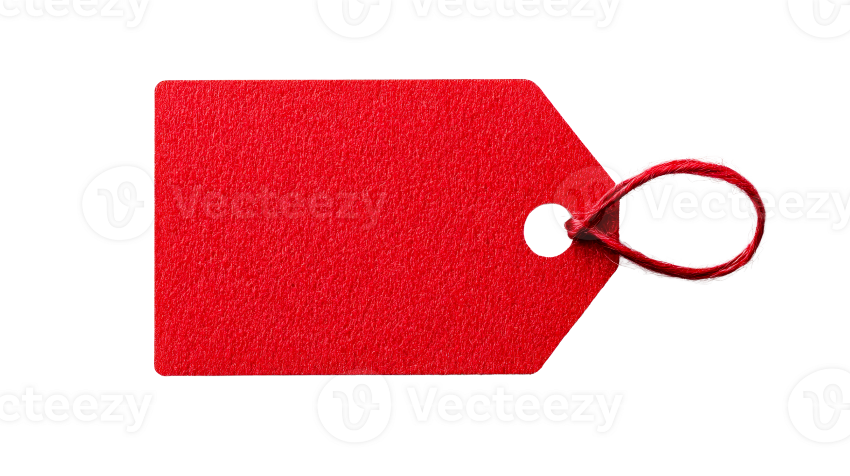 Blank Red Gift Tag with String, Price Label, cut out transparent png