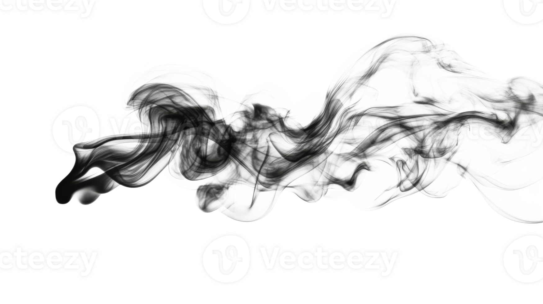 Swirling smoke with intricate patterns and fluid movement, cut out transparent png