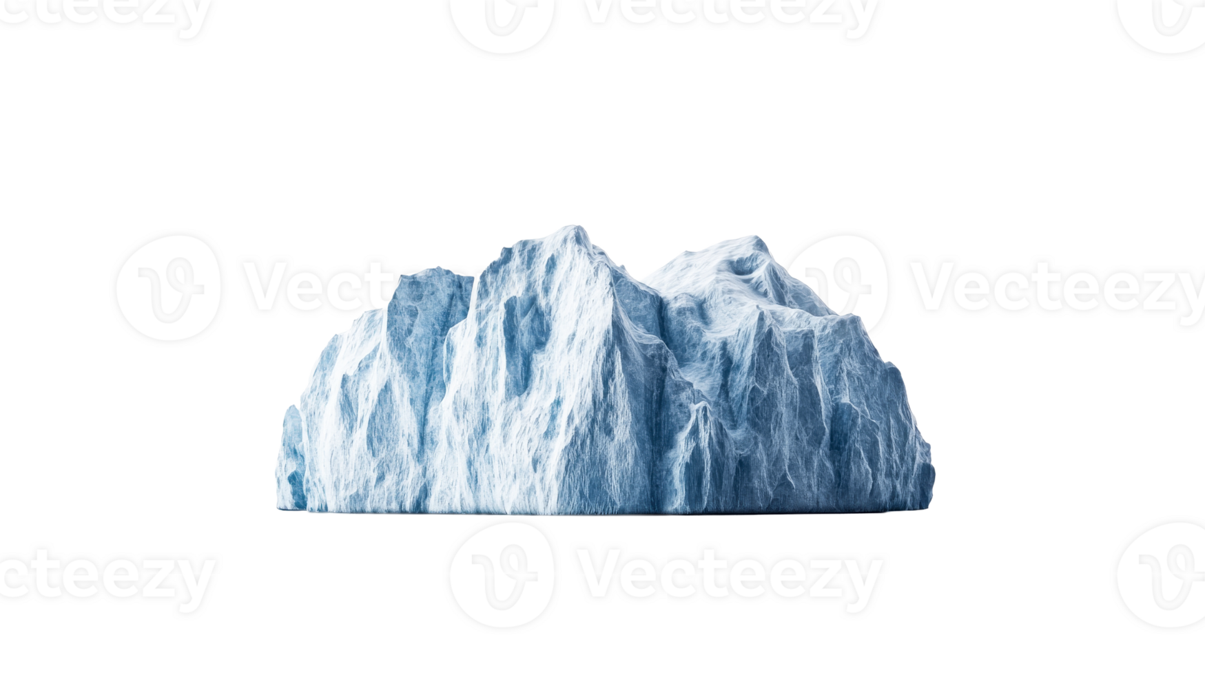 Iceberg structure with intricate details, isolated object, cut out transparent png