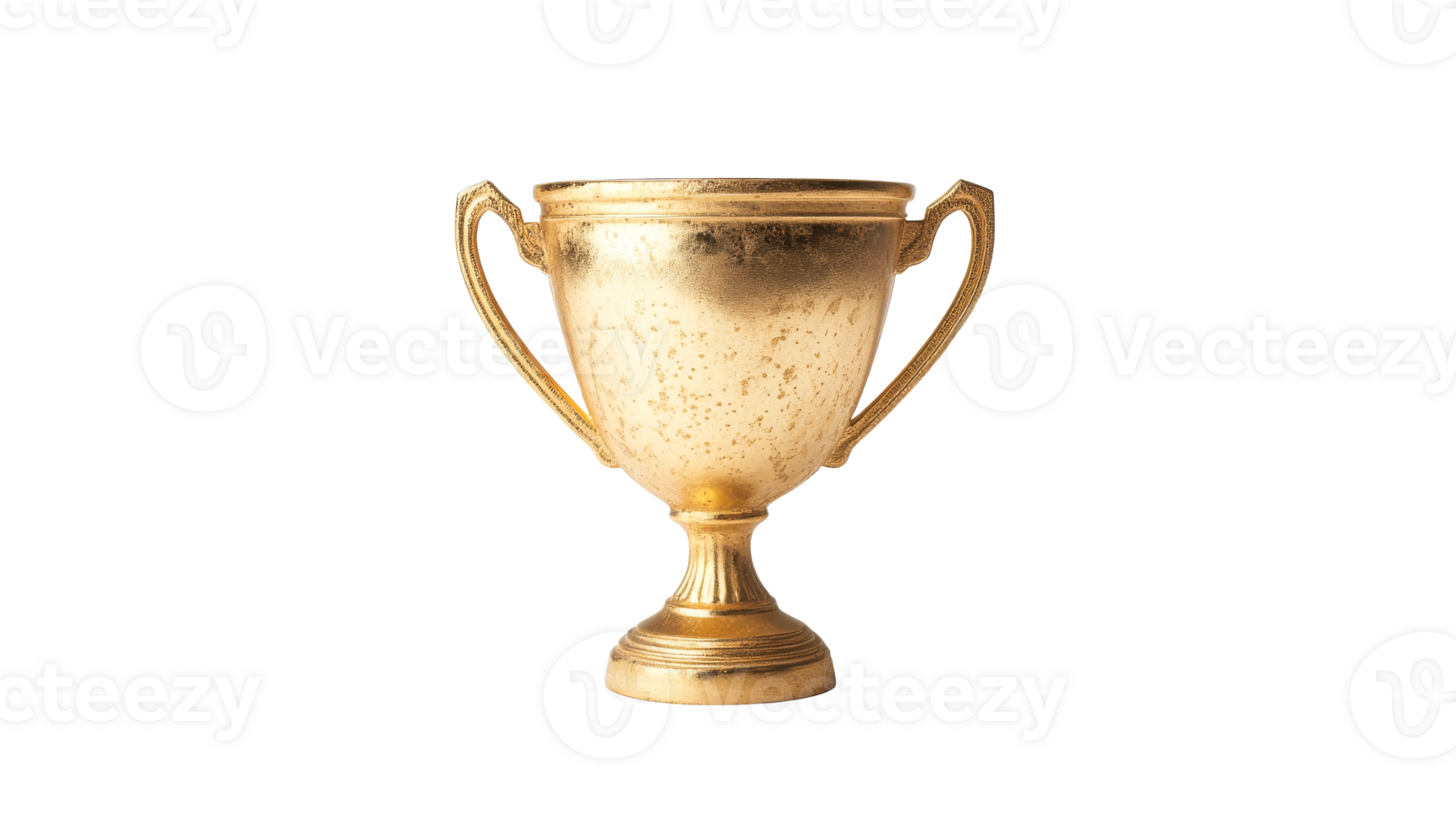Trophy cup made of gold, metallic, glossy, background isolated ,cut out transparent png