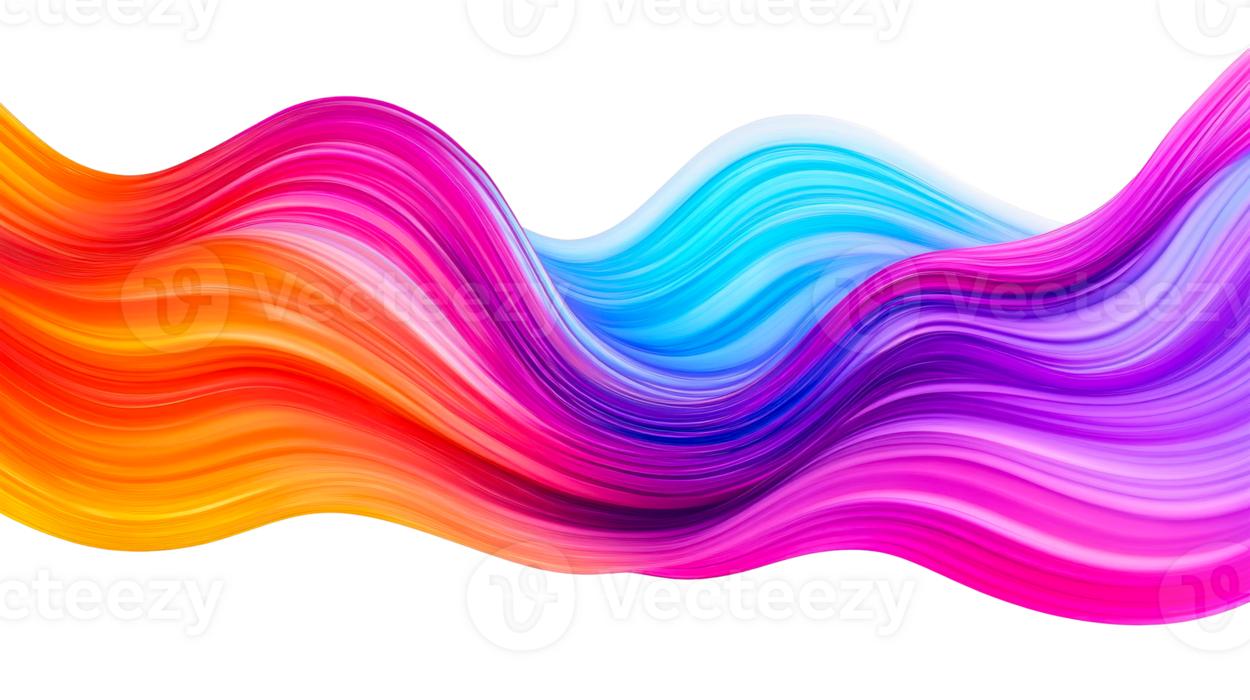 Abstract colorful wave flow background design element , cut out transparent png