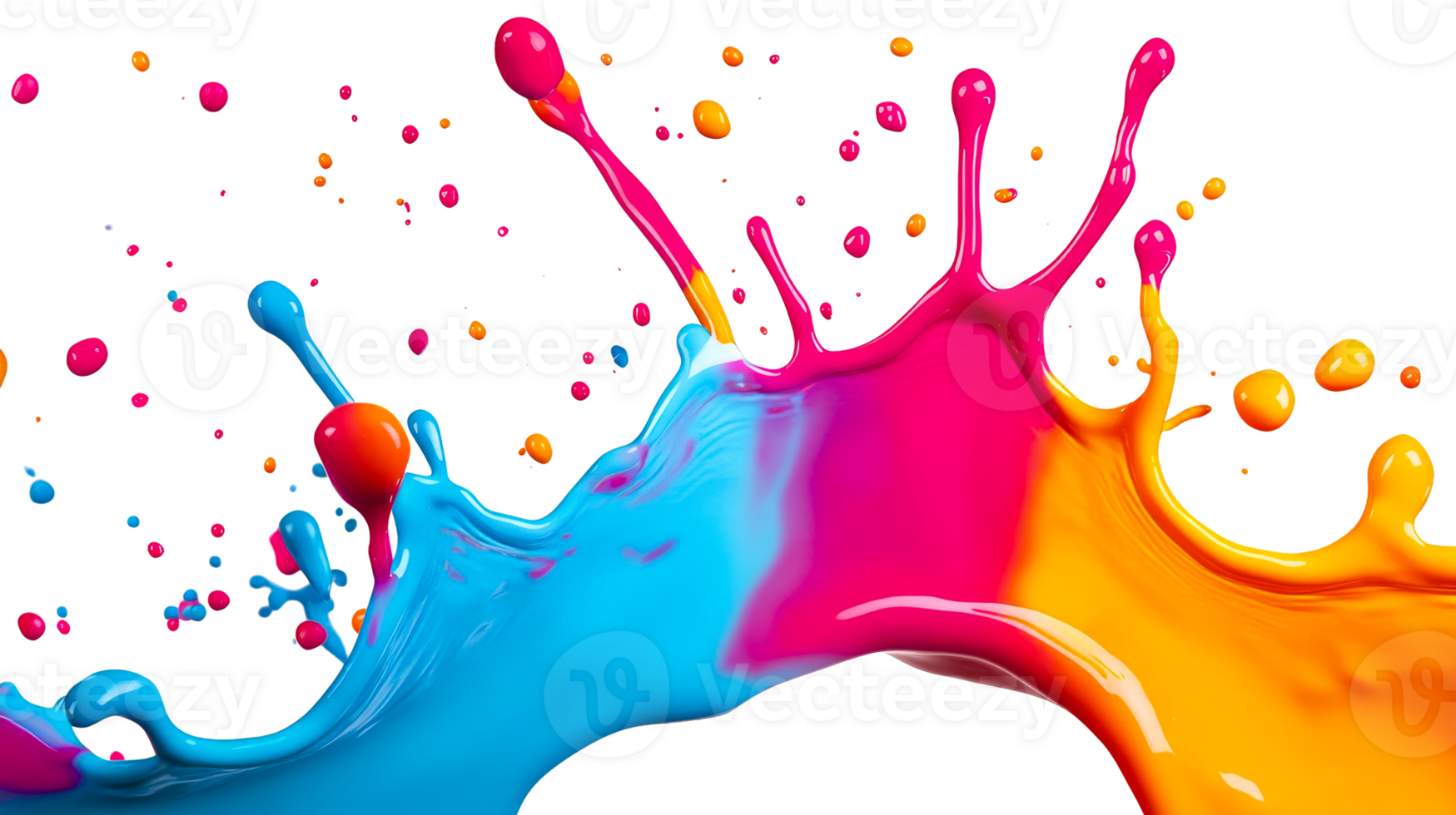 Vibrant Paint Splash, Colors Colliding, Abstract Design , cut out transparent png
