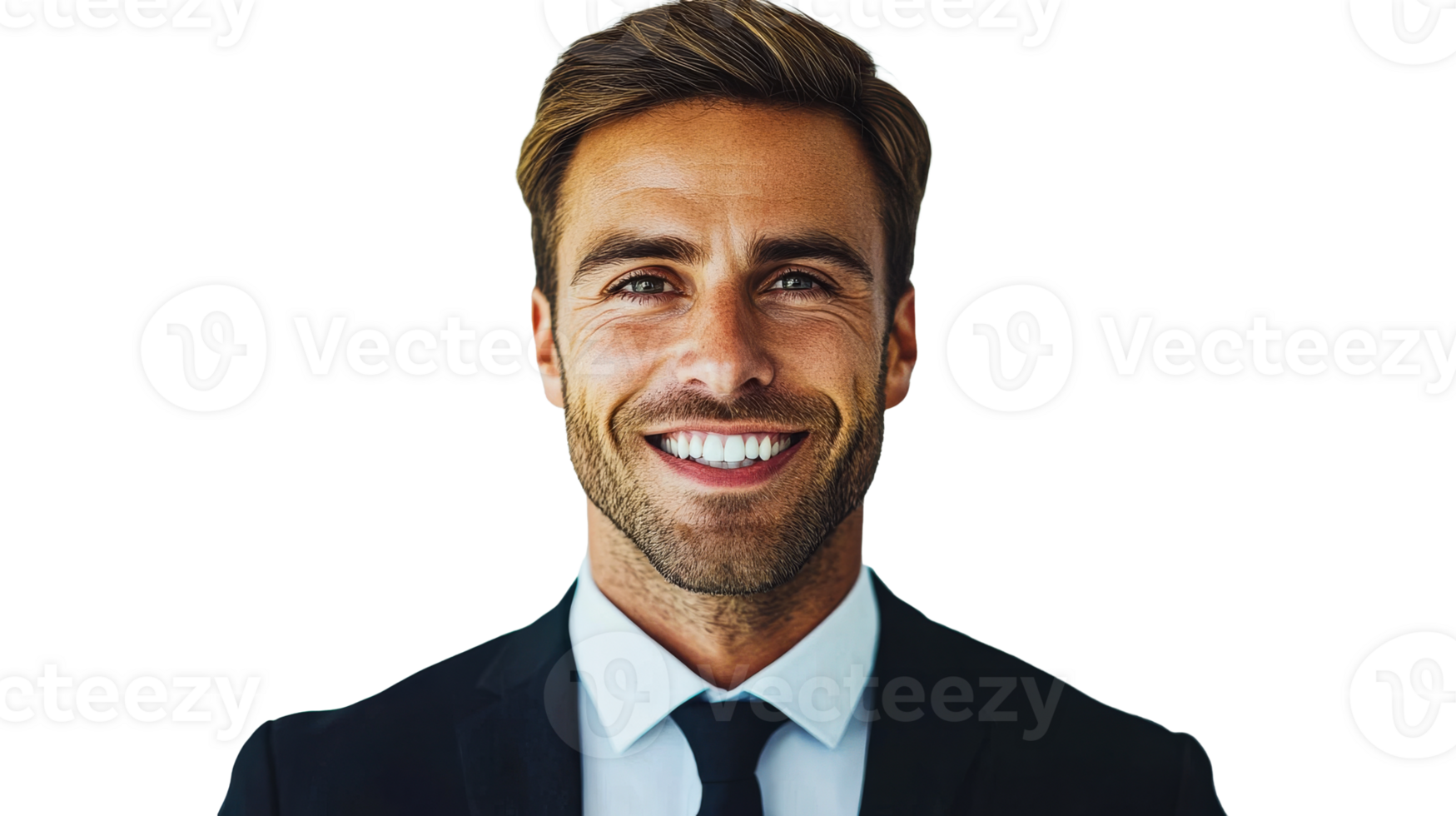 Handsome businessman with confident smile, cut out transparent png