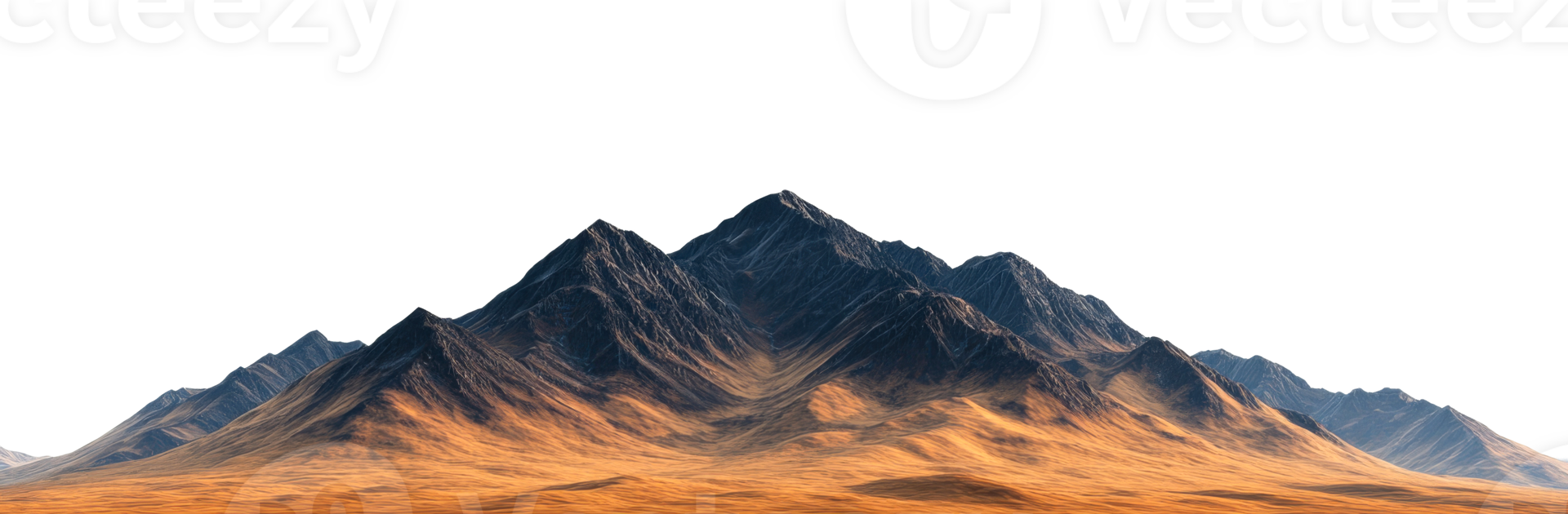 Majestic Mountain Range with Rocky Peaks, Cut Out Transparent png