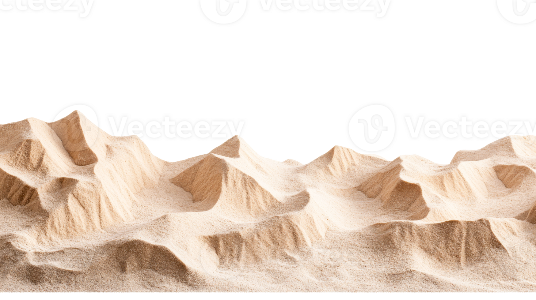 Sand dunes with intricate patterns and textures, cut out transparent png