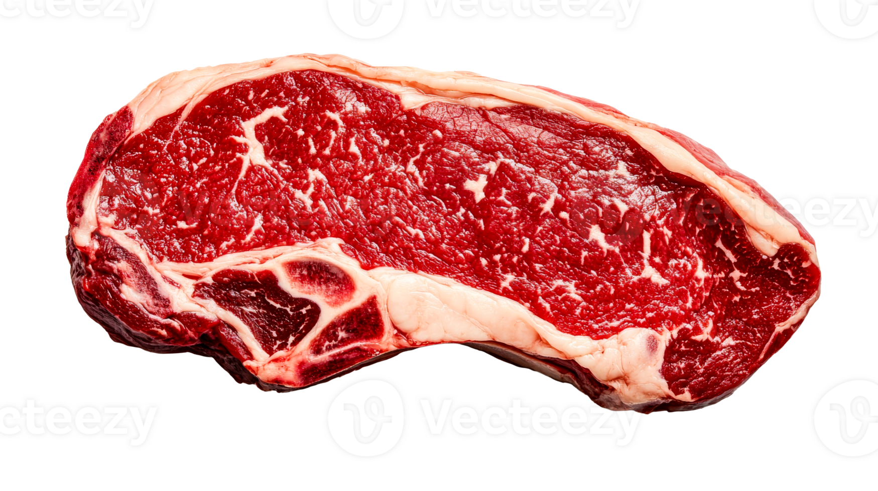 Raw Ribeye Steak Showing Marbling, Isolated, Cut Out Transparent png