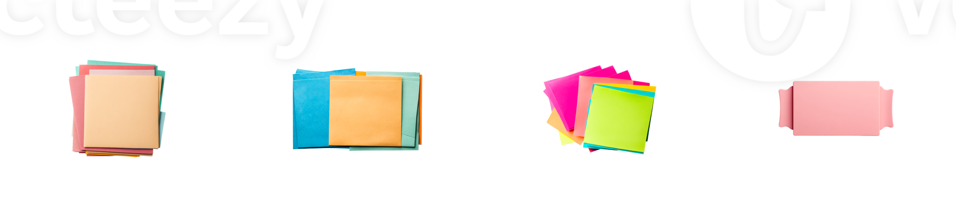 Colorful paper stacks, organization concept in vivid colors , cut out transparent png