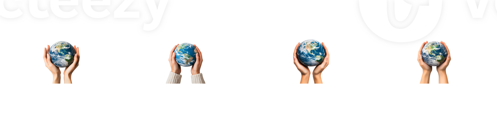 Hands holding earth globe, showing environmental conservation, cut out transparent png