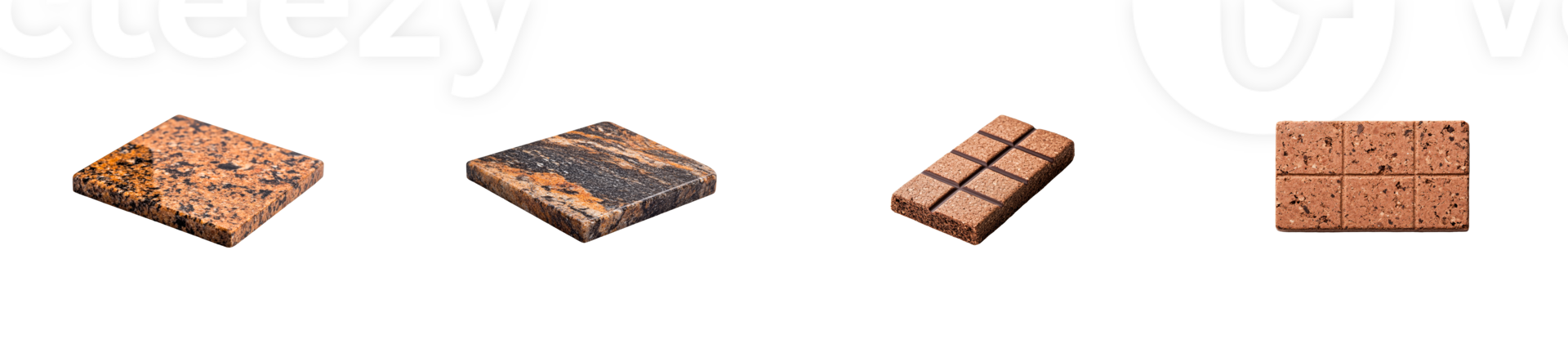 Marble tile texture collection, luxurious stone sample, granite surface, cut out transparent png