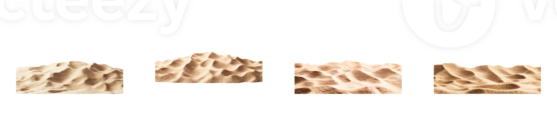 Desert terrain, dunes, landscape ground elements, panorama sand, cut out transparent png