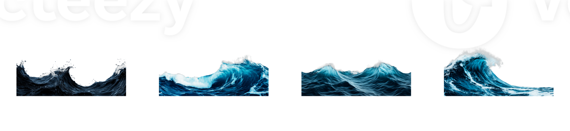 Ocean wave set, dynamic, powerful, seascape, nature, isolated, energy, cut out transparent png