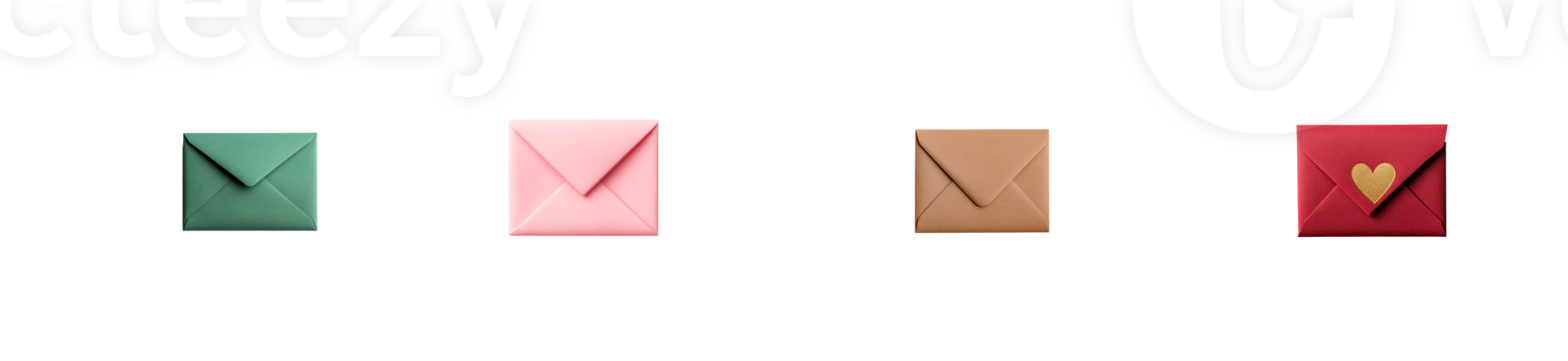 Pastel Envelope Stationery Set with a Heart, Cut Out Transparent png