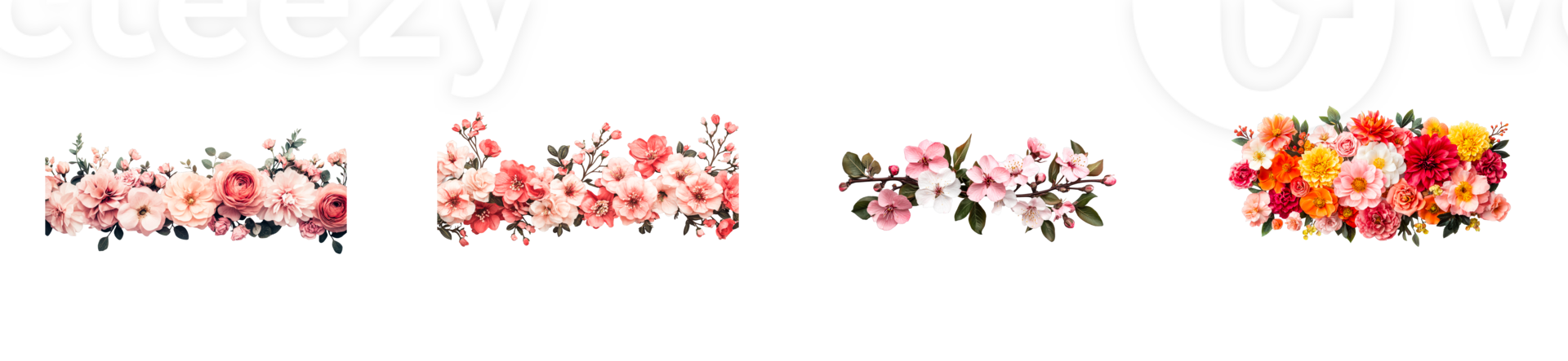 Floral arrangement with various flowers, cut out transparent png